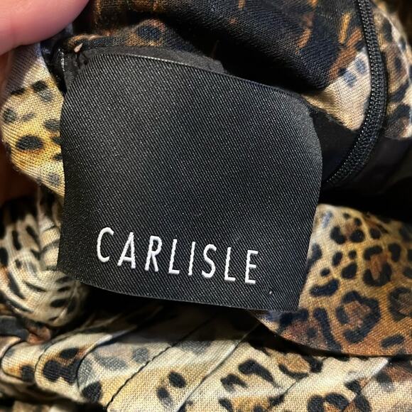 Vtg Y2K Carlisle Mock Neck Leopard Dress 6 Sophisticated Mob Wife Old Money Glam - Picture 6 of 8